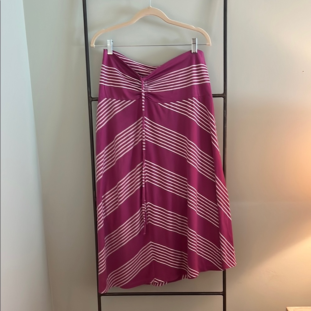 Patagonia Pink and White Asymmetrical mid- Maxi Skirt / Dress Small / medium